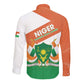 Afro Niger Long Sleeve Button Shirt Dama Gazelle African Pattern - Republic Day