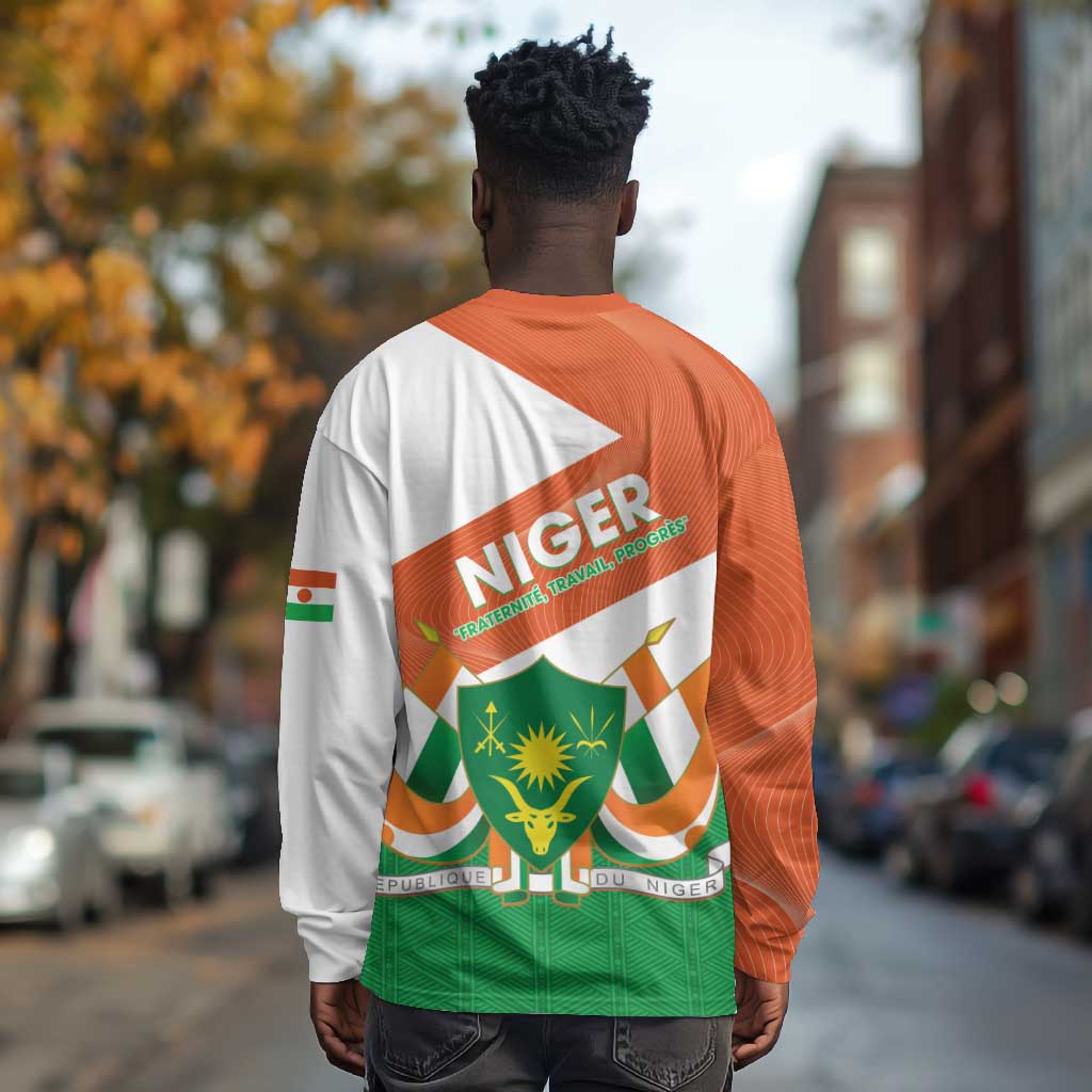 Afro Niger Long Sleeve Shirt Dama Gazelle African Pattern - Republic Day