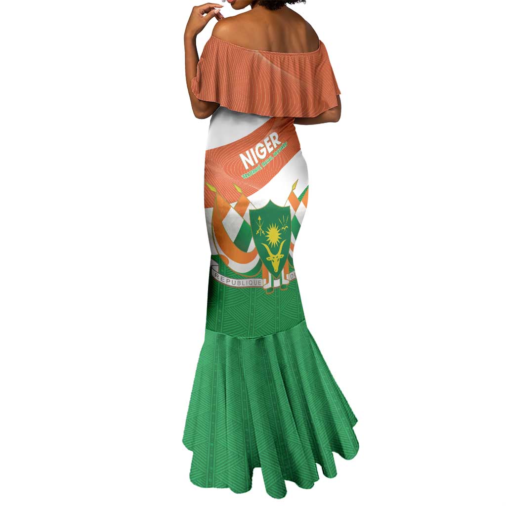 Afro Niger Mermaid Dress Dama Gazelle African Pattern - Republic Day
