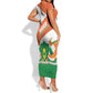 Afro Niger Short Sleeve Bodycon Dress Dama Gazelle African Pattern - Republic Day LT14