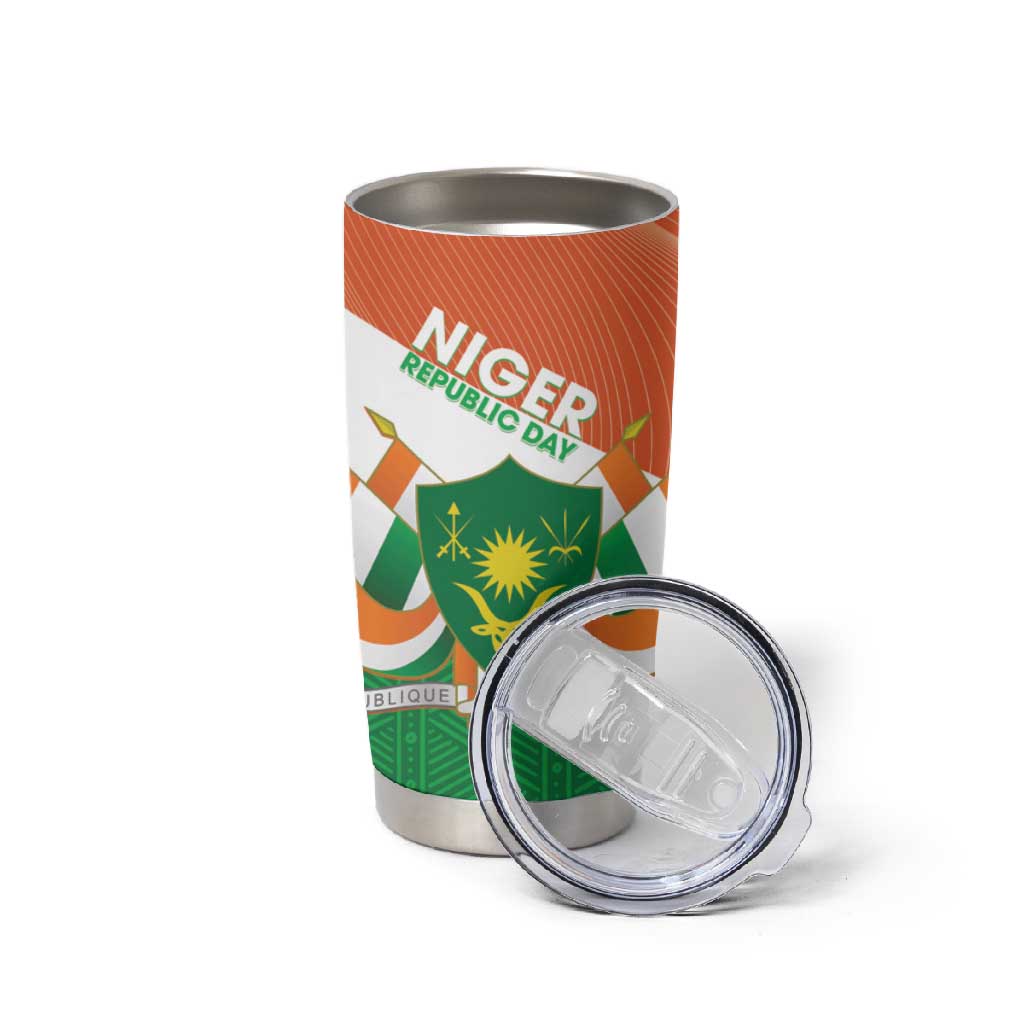 Afro Niger Tumbler Cup Dama Gazelle African Pattern - Republic Day