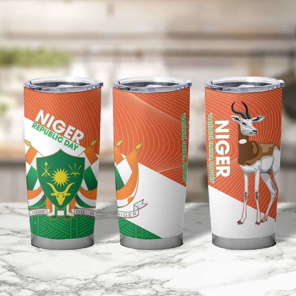 Afro Niger Tumbler Cup Dama Gazelle African Pattern - Republic Day