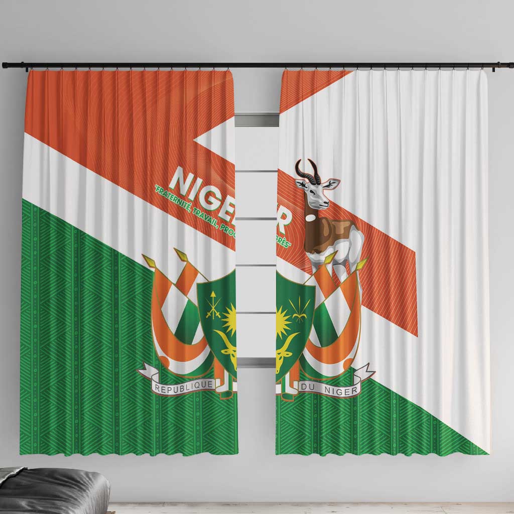 Afro Niger Window Curtain Dama Gazelle African Pattern - Republic Day