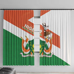 Afro Niger Window Curtain Dama Gazelle African Pattern - Republic Day