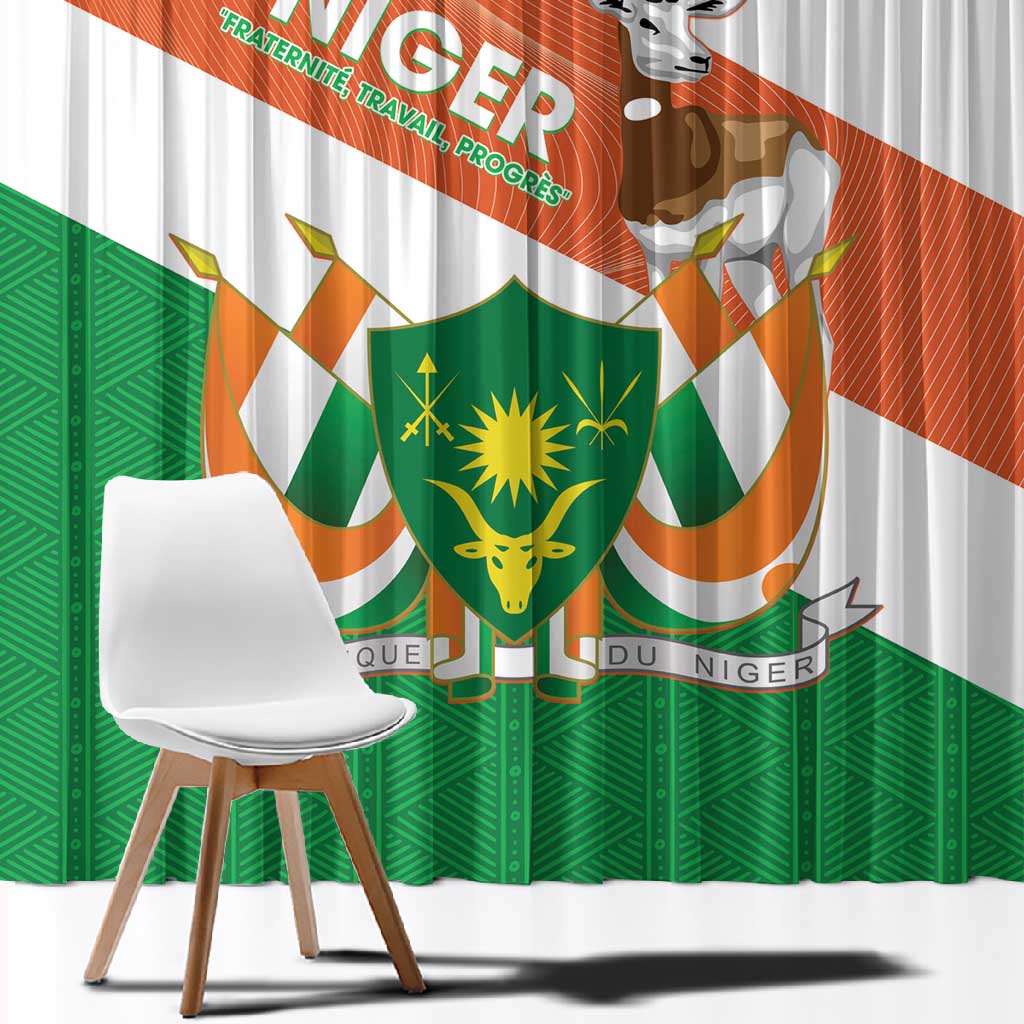 Afro Niger Window Curtain Dama Gazelle African Pattern - Republic Day