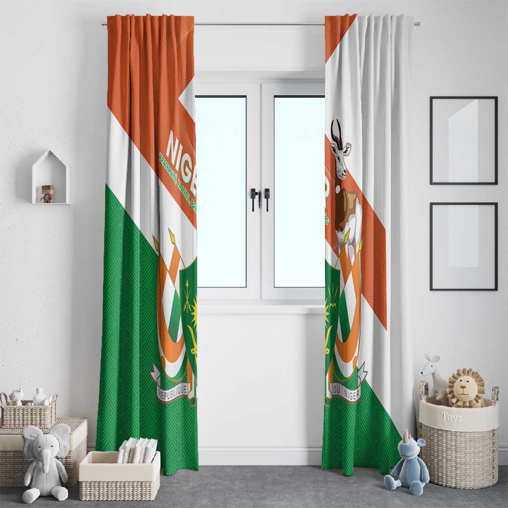 Afro Niger Window Curtain Dama Gazelle African Pattern - Republic Day