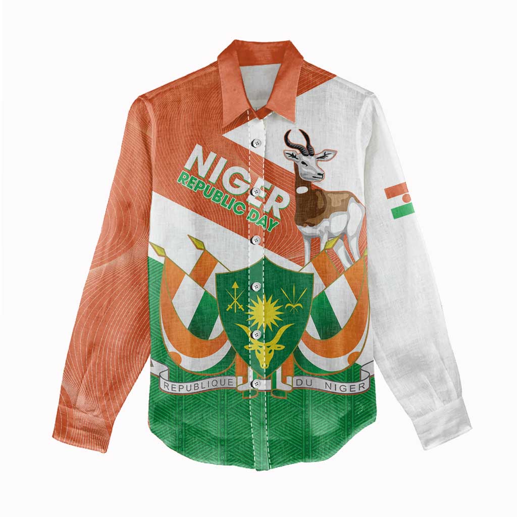 Afro Niger Women Casual Shirt Dama Gazelle African Pattern - Republic Day LT14