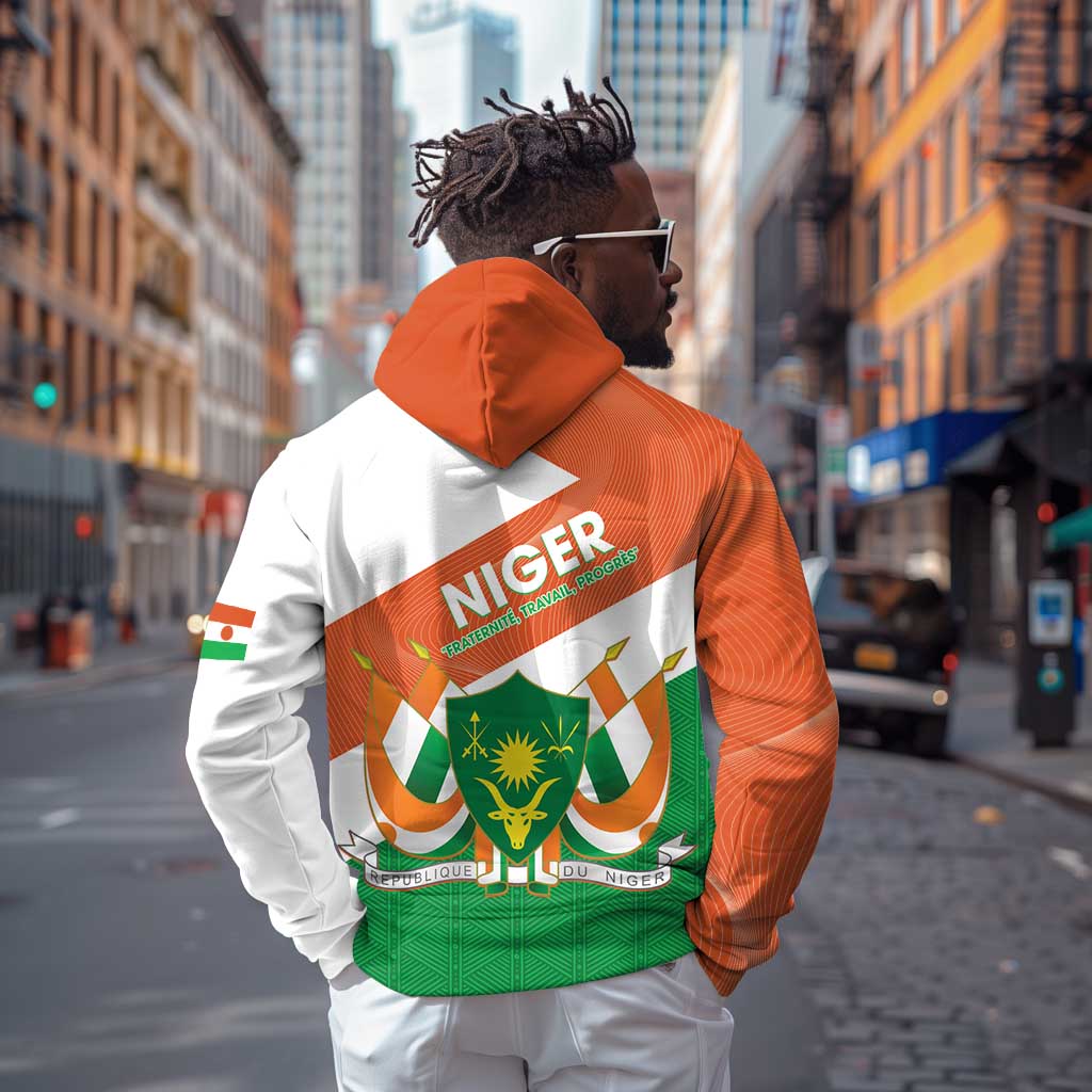 Afro Niger Zip Hoodie Dama Gazelle African Pattern - Republic Day
