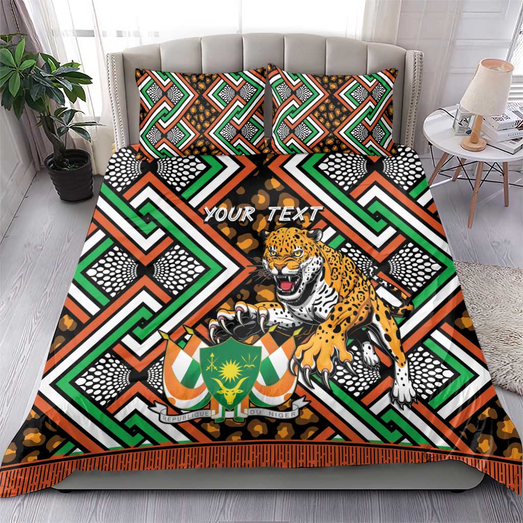 Personalized Afro Niger Bedding Set Leopard Ankara African Pattern