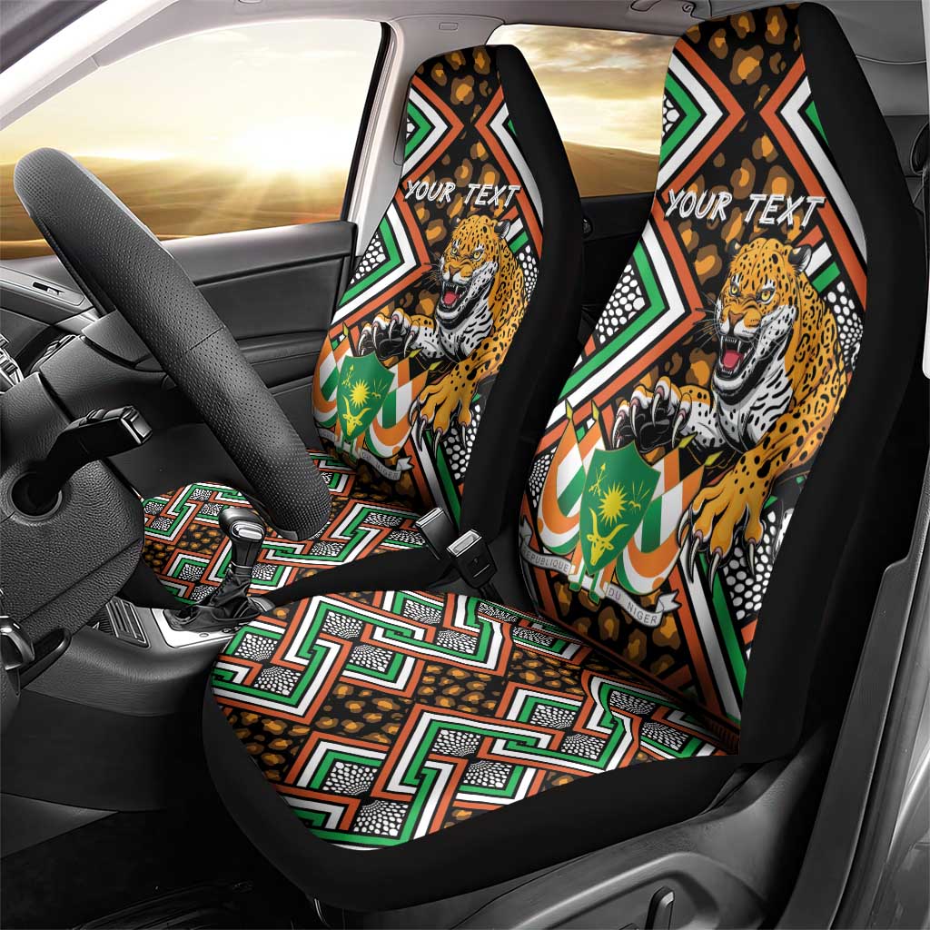 Personalized Afro Niger Car Seat Cover Leopard Ankara African Pattern