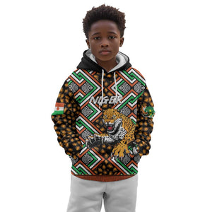 Personalized Afro Niger Kid Hoodie Leopard Ankara African Pattern