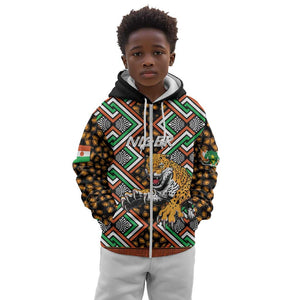 Personalized Afro Niger Kid Hoodie Leopard Ankara African Pattern