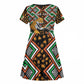 Personalized Afro Niger Kid Short Sleeve Dress Leopard Ankara African Pattern
