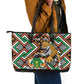 Personalized Afro Niger Leather Tote Bag Leopard Ankara African Pattern