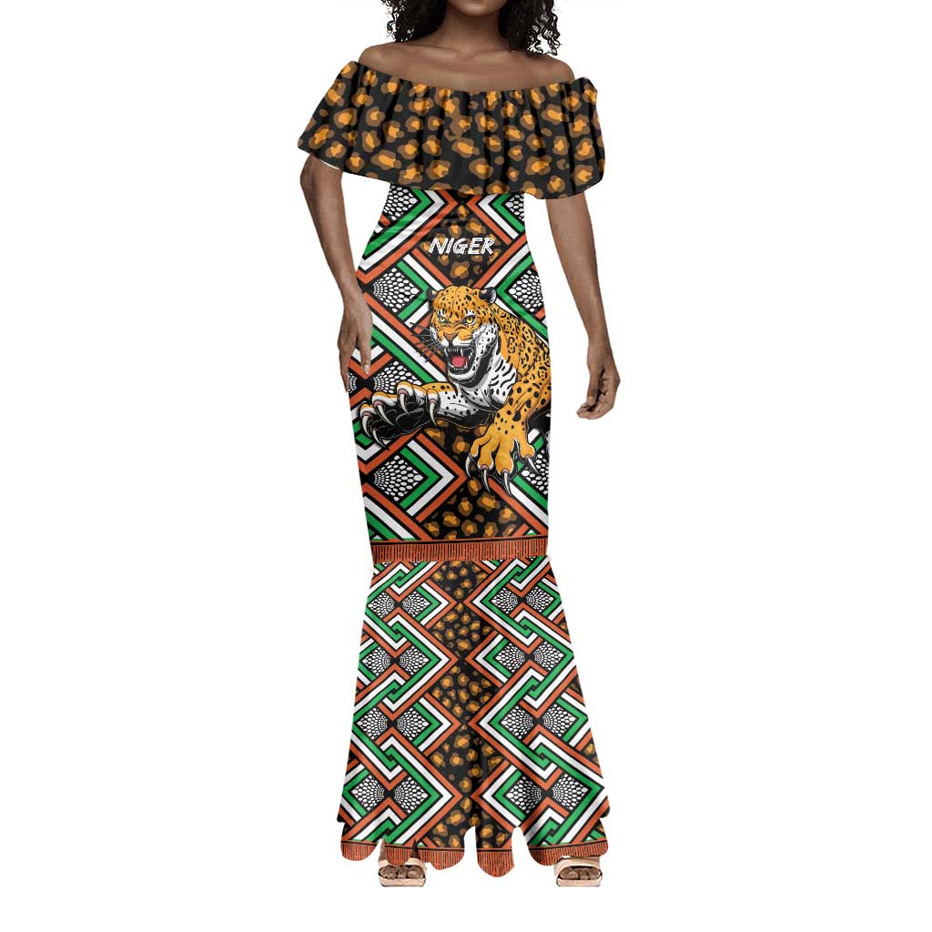 Personalized Afro Niger Mermaid Dress Leopard Ankara African Pattern