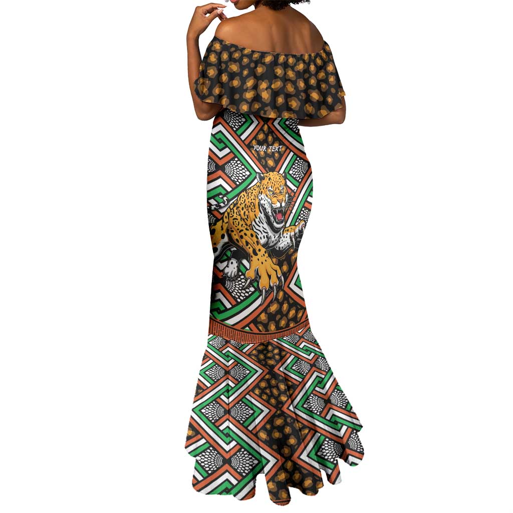 Personalized Afro Niger Mermaid Dress Leopard Ankara African Pattern
