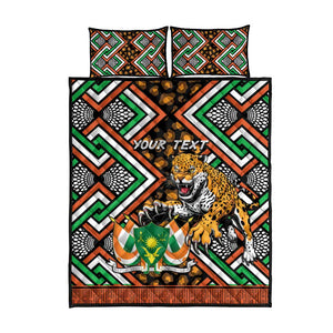 Personalized Afro Niger Quilt Bed Set Leopard Ankara African Pattern