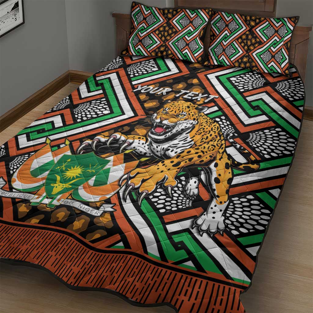 Personalized Afro Niger Quilt Bed Set Leopard Ankara African Pattern