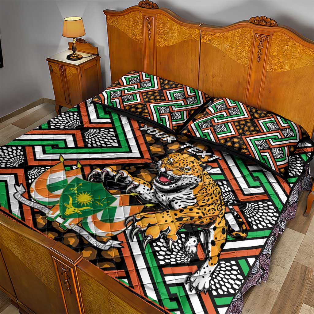 Personalized Afro Niger Quilt Bed Set Leopard Ankara African Pattern
