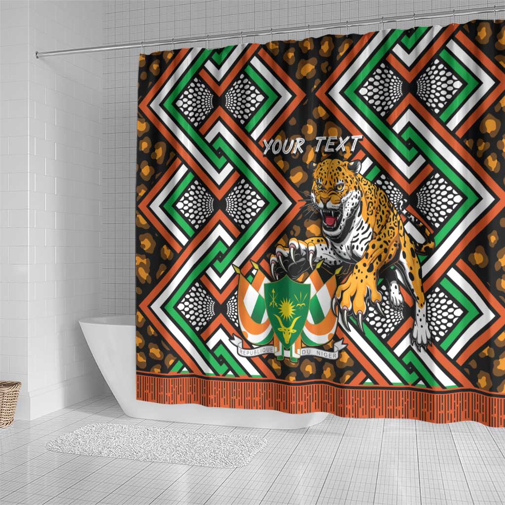 Personalized Afro Niger Shower Curtain Leopard Ankara African Pattern