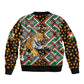 Personalized Afro Niger Sleeve Zip Bomber Jacket Leopard Ankara African Pattern