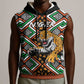 Personalized Afro Niger Sleeveless Hoodie Leopard Ankara African Pattern - African Pride