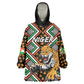 Personalized Afro Niger Wearable Blanket Hoodie Leopard Ankara African Pattern