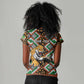 Personalized Afro Niger Women V-Neck T-Shirt Leopard Ankara African Pattern