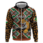Personalized Afro Niger Zip Hoodie Leopard Ankara African Pattern