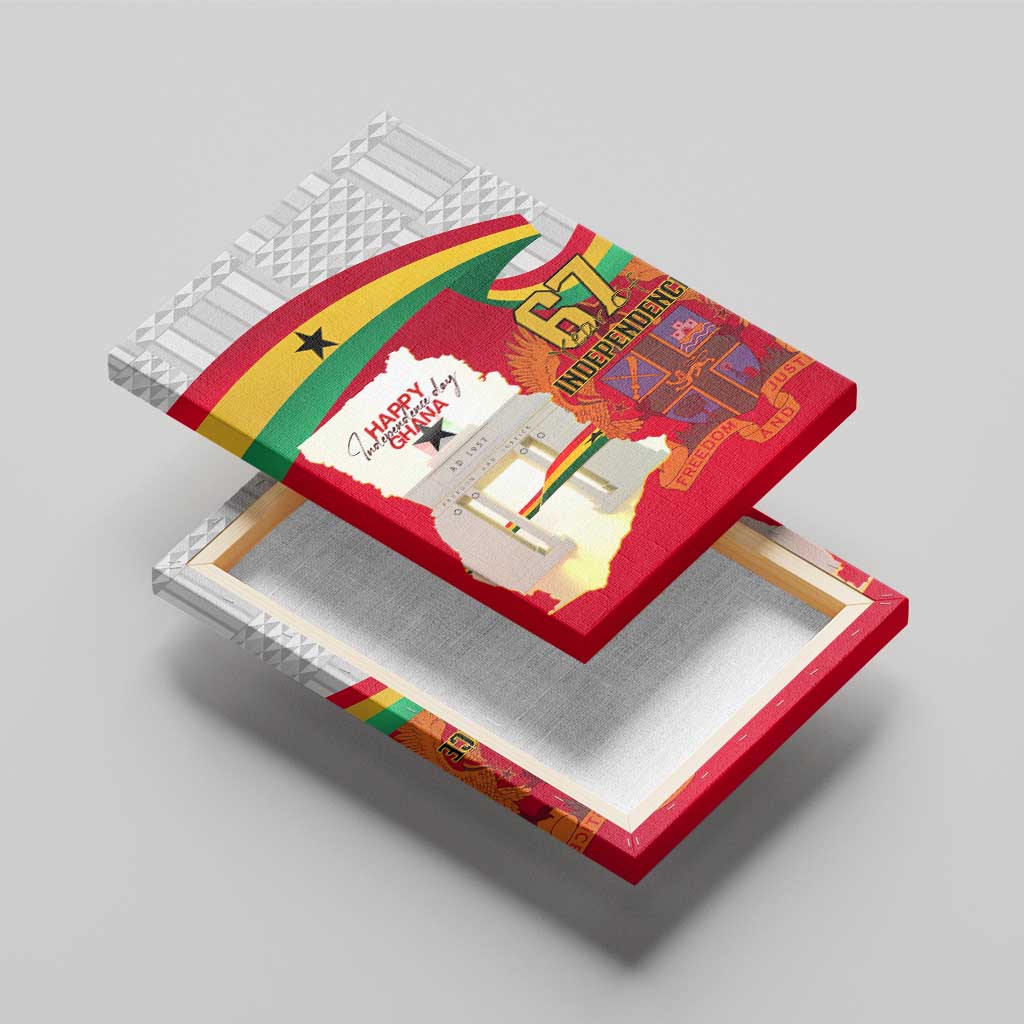 Ghana Independence Day Canvas Wall Art Gana Map Happy 67 Years Anniversary