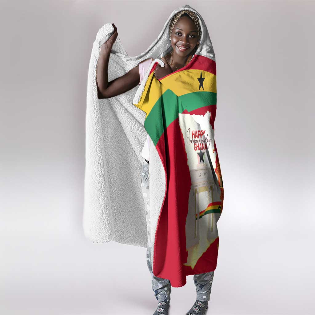 Ghana Independence Day Hooded Blanket Gana Map Happy 67 Years Anniversary