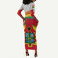 Ghana Independence Day Long Sleeve Bodycon Dress Gana Map Happy 67 Years Anniversary LT14