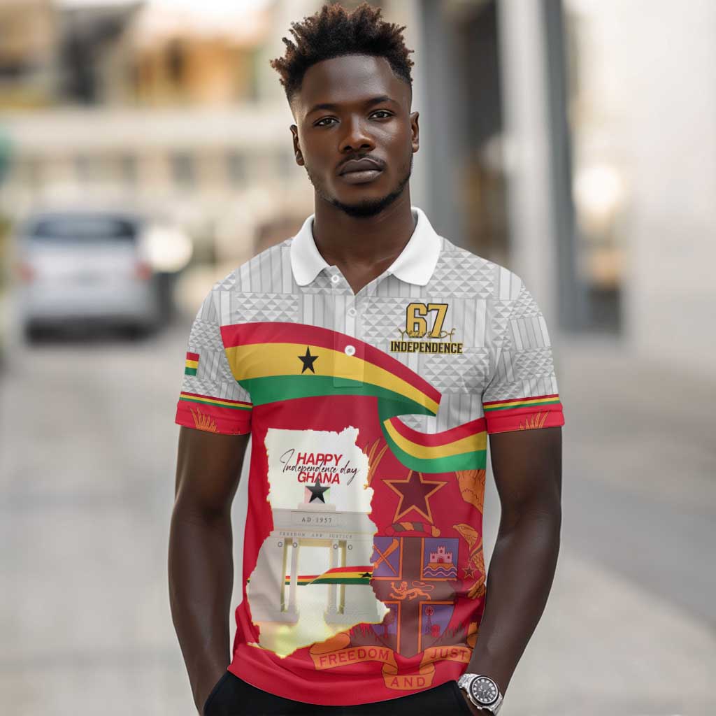 Ghana Independence Day Polo Shirt Gana Map Happy 67 Years Anniversary