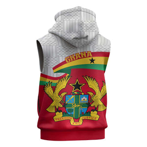 Ghana Independence Day Sleeveless Hoodie Gana Map Happy 67 Years Anniversary - African Pride