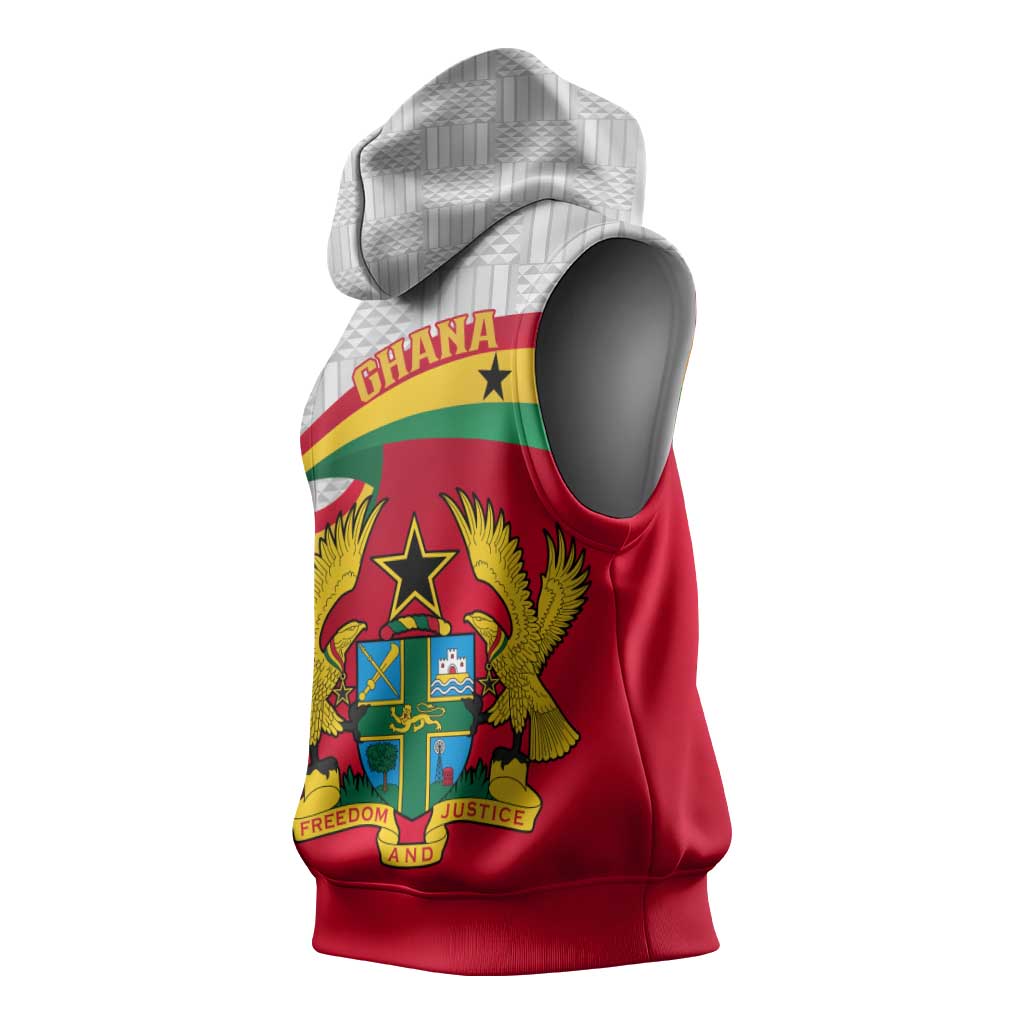 Ghana Independence Day Sleeveless Hoodie Gana Map Happy 67 Years Anniversary - African Pride