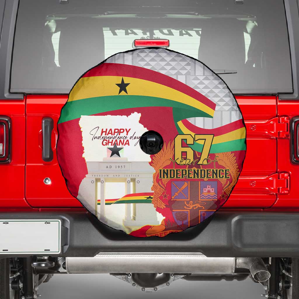 Ghana Independence Day Spare Tire Cover Gana Map Happy 67 Years Anniversary