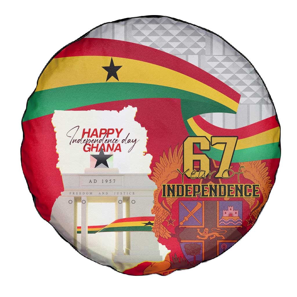 Ghana Independence Day Spare Tire Cover Gana Map Happy 67 Years Anniversary