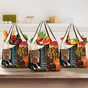 Africa International Women Day Grocery Bag African Pattern