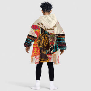 Africa International Women Day KId Wearable Blanket Hoodie African Pattern