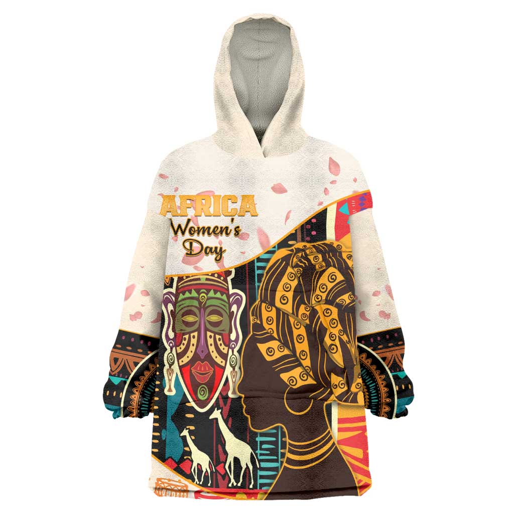 Africa International Women Day KId Wearable Blanket Hoodie African Pattern