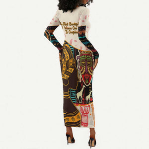 Africa International Women Day Long Sleeve Bodycon Dress African Pattern LT14