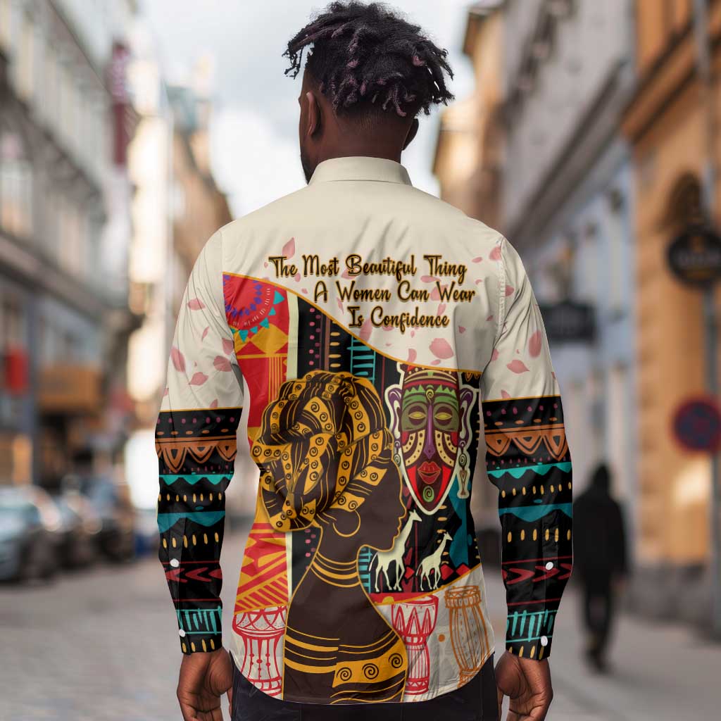 Africa International Women Day Long Sleeve Button Shirt African Pattern