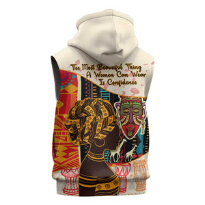 Africa International Women Day Sleeveless Zip Hoodie African Pattern - African Pride