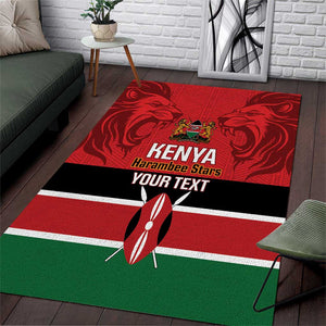 Custom Kenya Football Area Rug Go Harambee Stars African Pattern