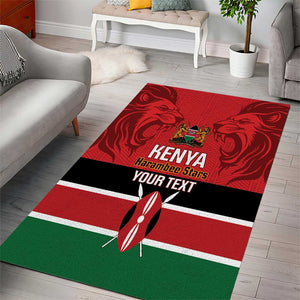 Custom Kenya Football Area Rug Go Harambee Stars African Pattern