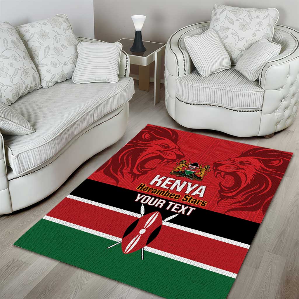 Custom Kenya Football Area Rug Go Harambee Stars African Pattern