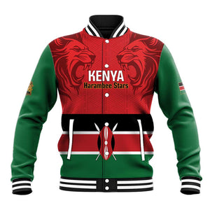 Custom Kenya Football Baseball Jacket Go Harambee Stars African Pattern