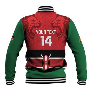 Custom Kenya Football Baseball Jacket Go Harambee Stars African Pattern