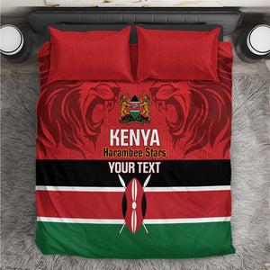 Custom Kenya Football Bedding Set Go Harambee Stars African Pattern