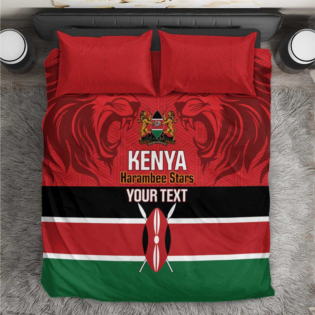 Custom Kenya Football Bedding Set Go Harambee Stars African Pattern